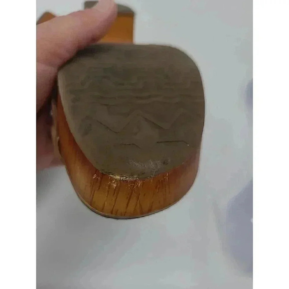 Lucky Brand Chunky Heeled Open Toed Sandals Women's Size 9.5 "Wood" Bottom Y2K - Picture 10 of 11